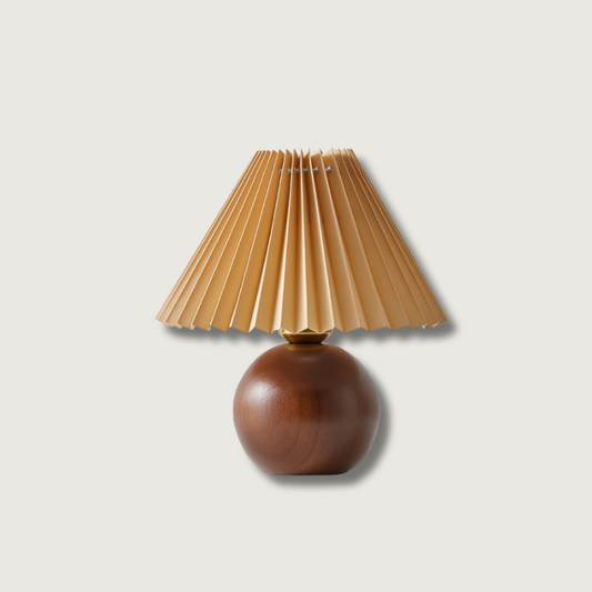 Lampe de Table en Bois avec Abat-Jour en Tissu - Foivo