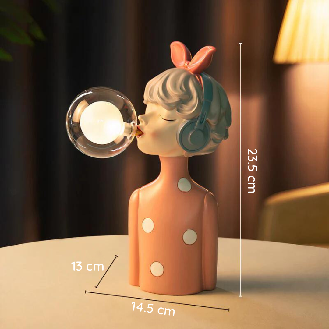 Lampe de Table Design en Bois et Tissu