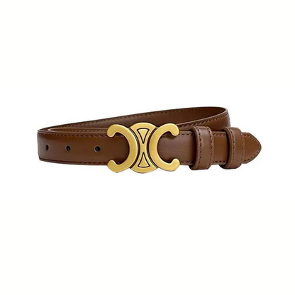 Ceinture Cuir Classique avec Boucle Chromée