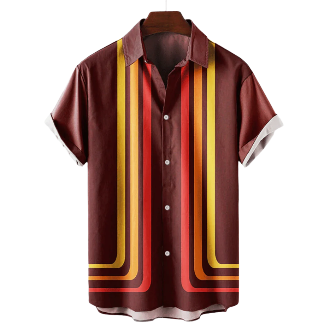 Chemise Homme Casual Manches Courtes Col Revers