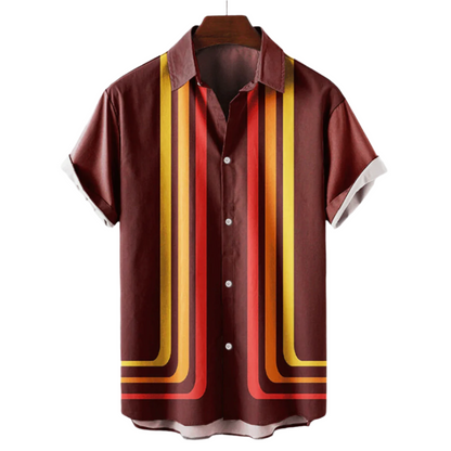 Chemise Homme Casual Manches Courtes Col Revers