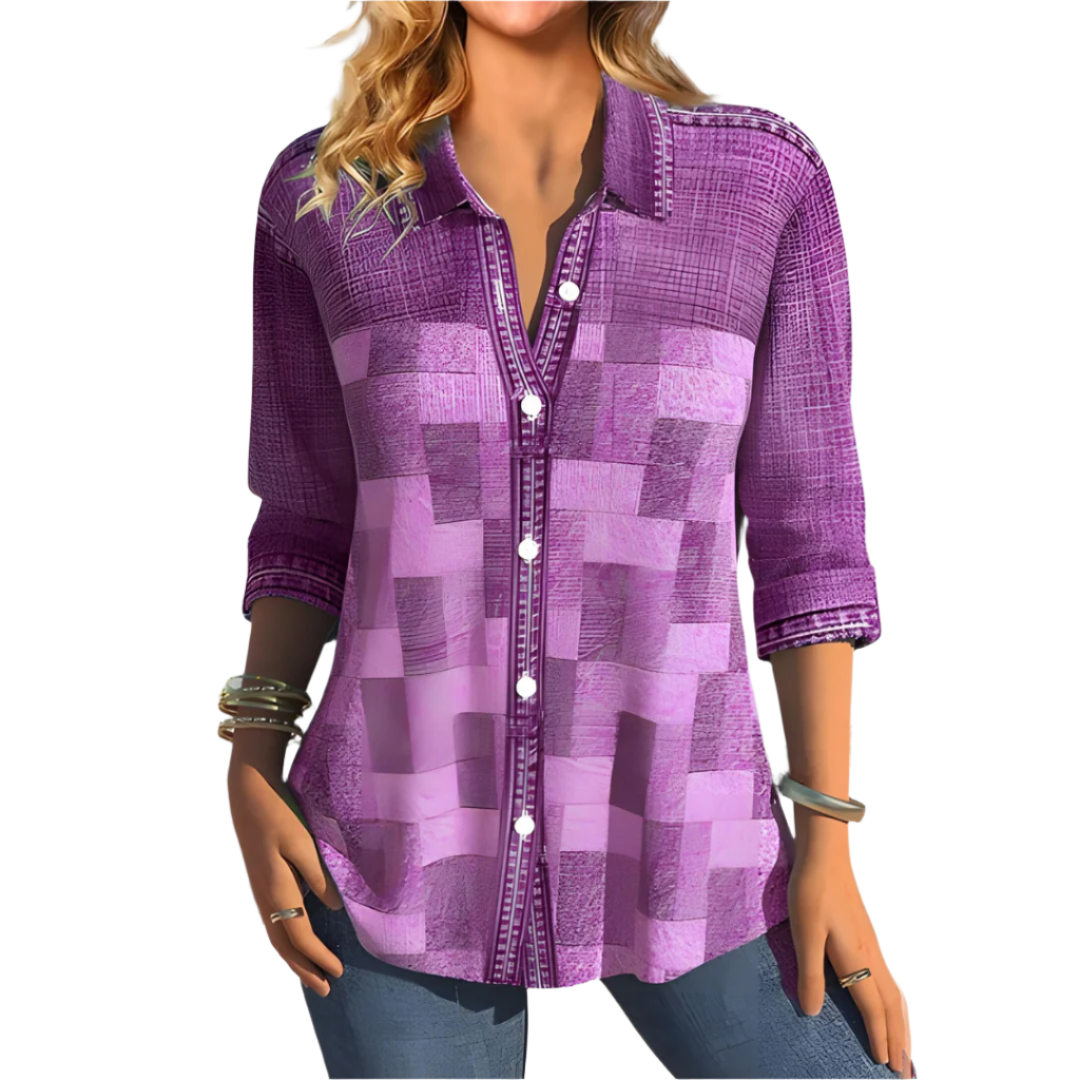 Chemise à carreaux détendue Féminine