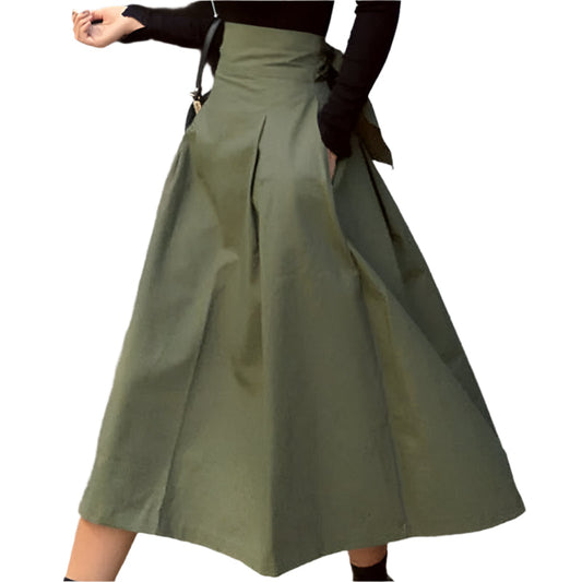 Jupe Femme Élégante Taille Haute avec Poches - BlxckFR