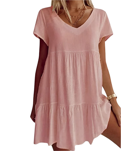 Robe Été Courte à Fleurons