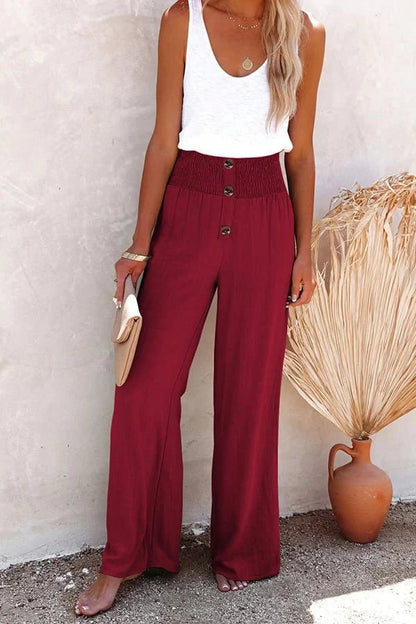 Pantalon Détente Élégant à Boutons Relâchés