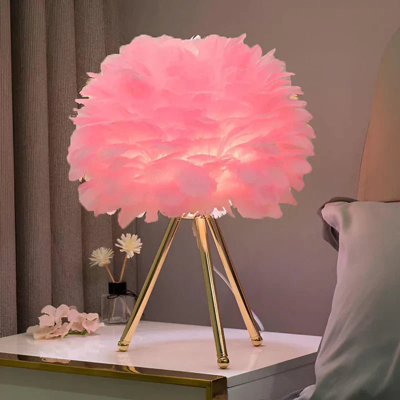 Lampe Plume Élégante Luminosité Douce