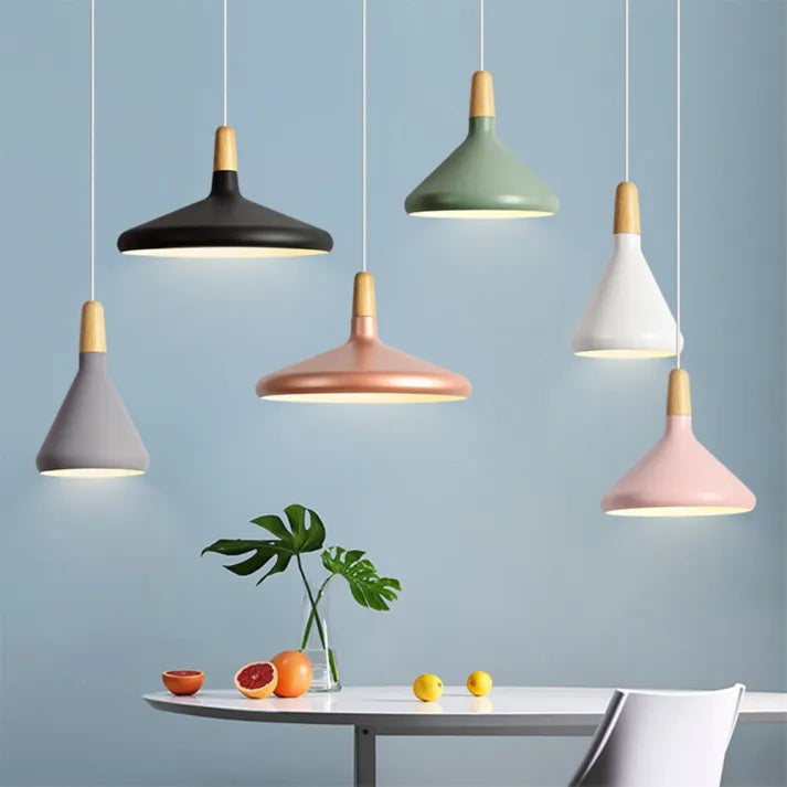 Lampe Suspension Originale - Aluminium et Bois au Style Chic et Contemporain - Foivo