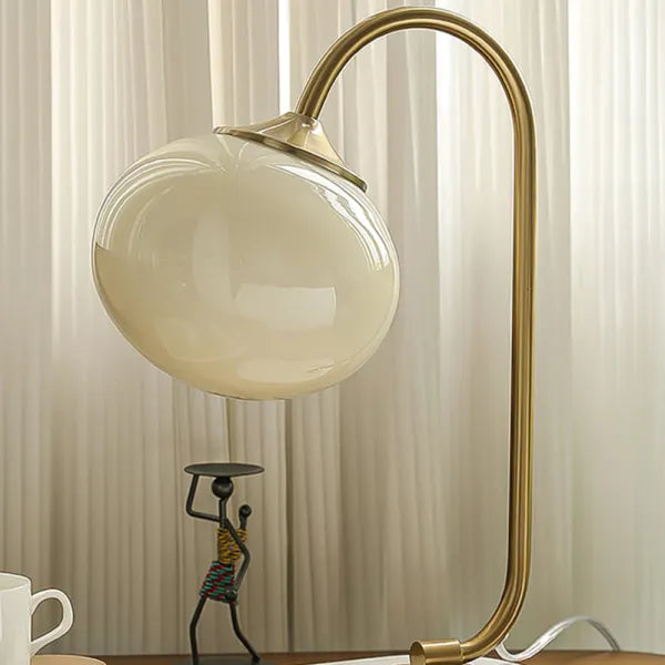 Lampe de Bureau Délicieuse - Style Élégant en Verre et Métal avec Lumière Chaude
