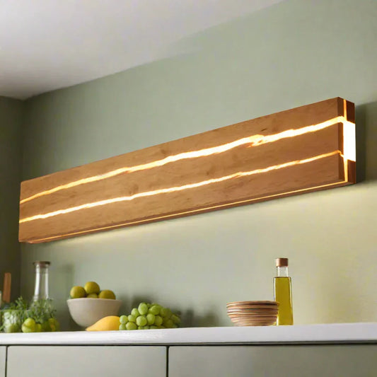 Lampe Murale Design en Bois Gravé - Éclairage LED Chic pour Maison - Foivo