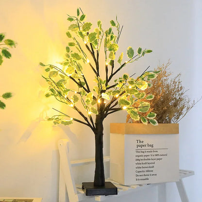 Guirlande Lumineuse Noël Élégante avec Feuilles Vertes
