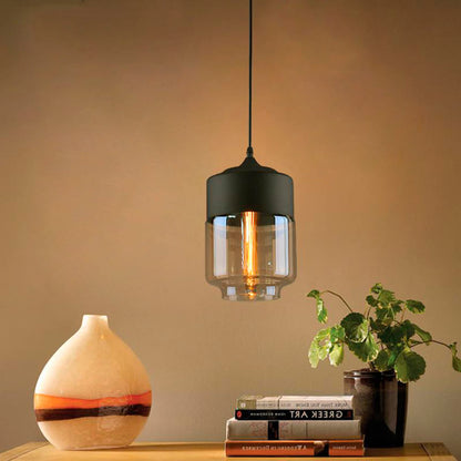 Lampe Industrielle Élégante en Métal et Verre