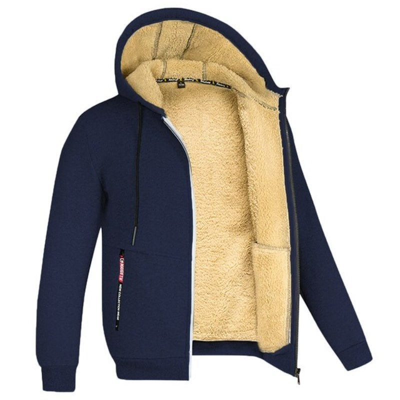 Veste Homme Laine dAgneau Capuche Coupe Décontractée Moderne