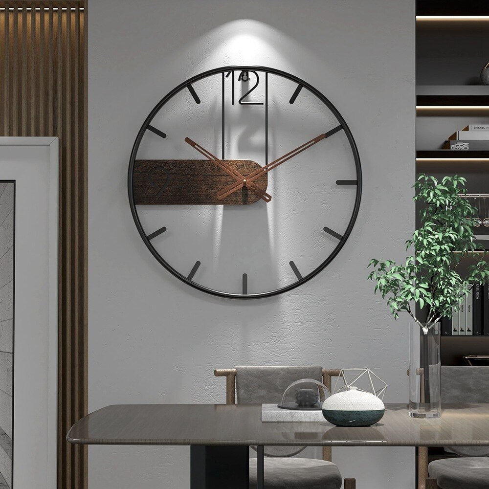 Horloge Murale Métal et Bois | Design Chic et Élégant - Foivo