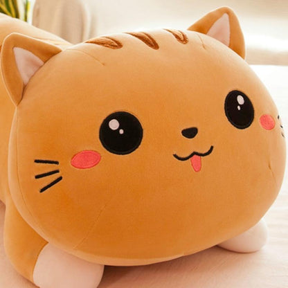 Oreiller Chat Mignon en Peluche Doux
