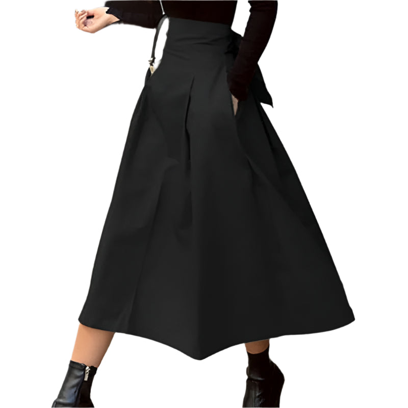 Jupe Femme Élégante Taille Haute avec Poches