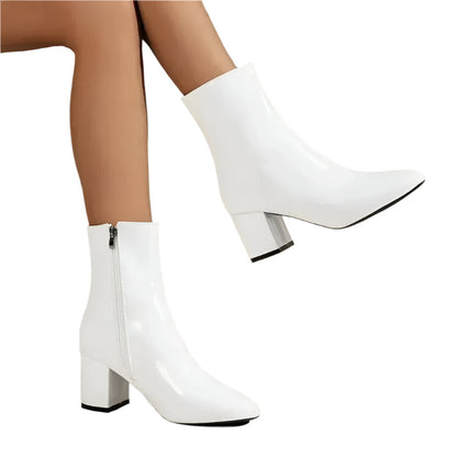 Bottines Élégantes à Talon Bloc Pointu