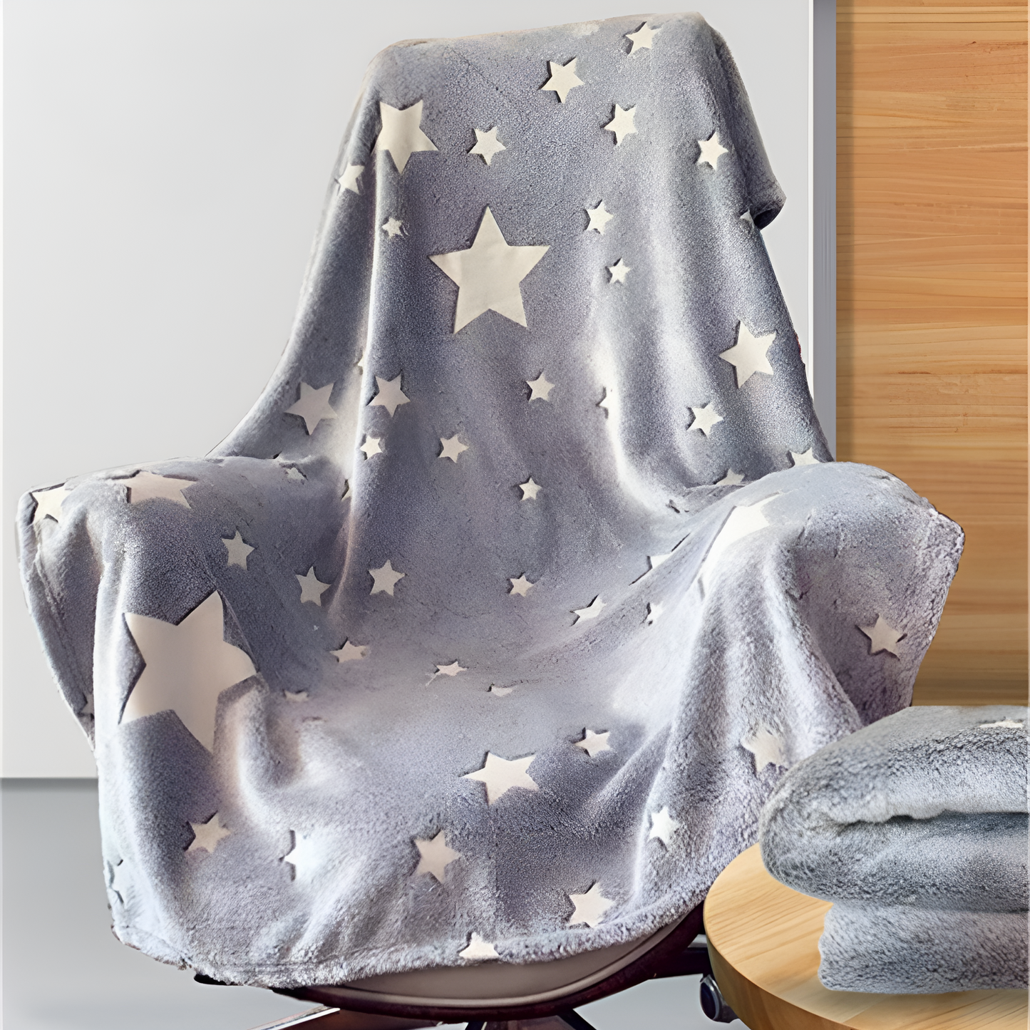 Plaid Douillet Étoiles Brillantes pour Lit