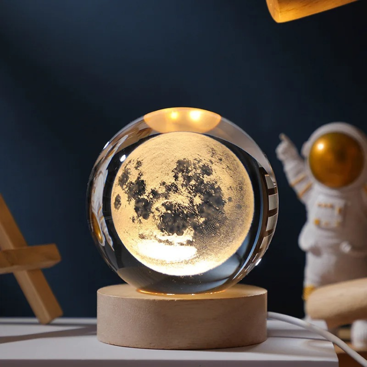 Lampe de Nuit Cristal 3D Céleste