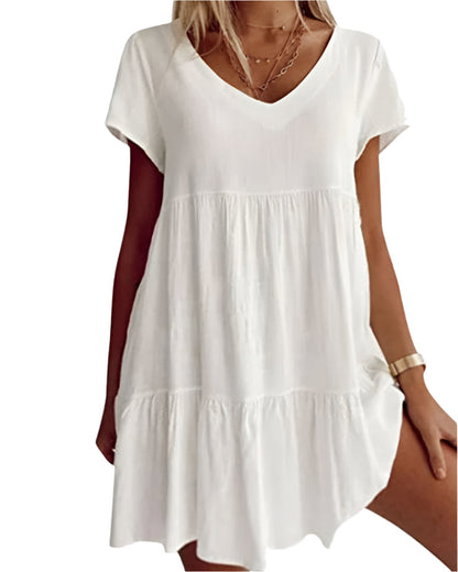 Robe Été Courte à Fleurons