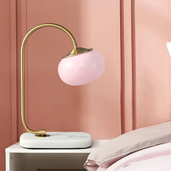Lampe de Bureau Délicieuse - Style Élégant en Verre et Métal avec Lumière Chaude