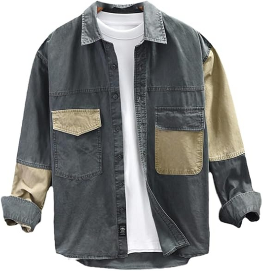 Chemise Homme Régulière Multipoche Contraste - BlxckFR