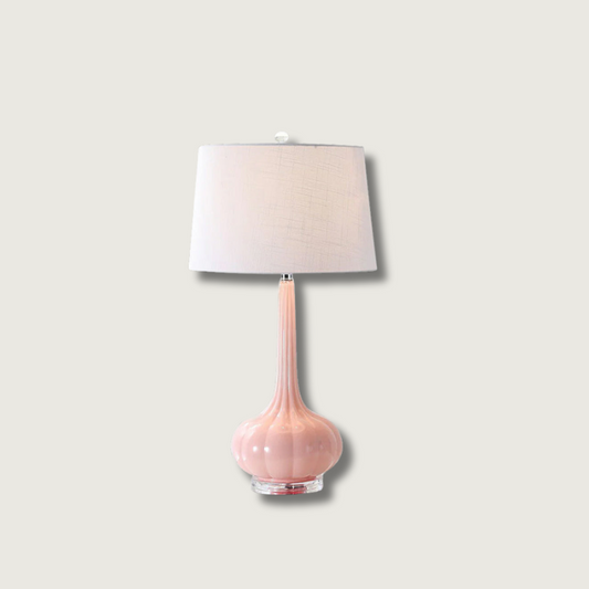 Lampe de Table Céramique Chic avec Abat-jour en Lin - Foivo
