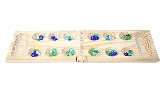 Jeux de Mancala en Bois Coloré Portatif pour Enfants et Adultes - BlxckFR