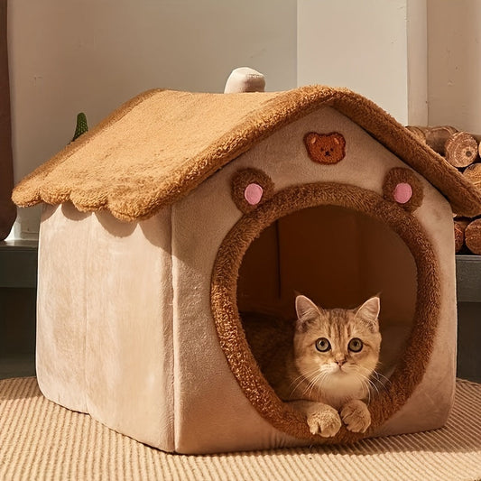 Niche en Peluche pour Minou & Coussin de Rêve pour Chat - BlxckFR
