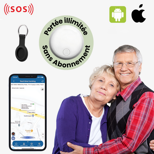 Traceur GPS Senior Élité - Localisation Précise Sans Frais - Compatibilité Android et iOS - blxckfr