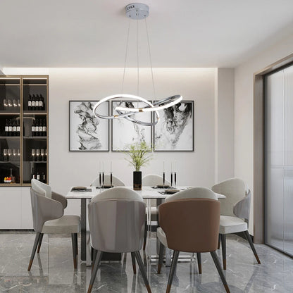 Lustre LED Raffiné Noir Or - Suspension Chic pour Intérieur
