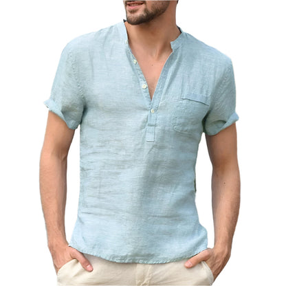 Chemise Homme Été Légère Col en V