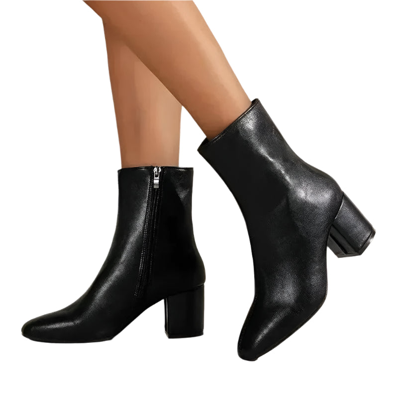 Bottines Élégantes à Talon Bloc Pointu - BlxckFR