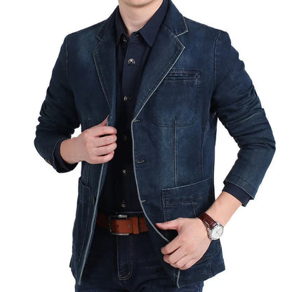 Veste Homme Élégante Manches Longues Col Revers Boutons