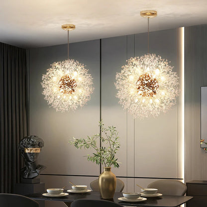 Lustre LED Cristal Élégant - Métal Chrome Brillant
