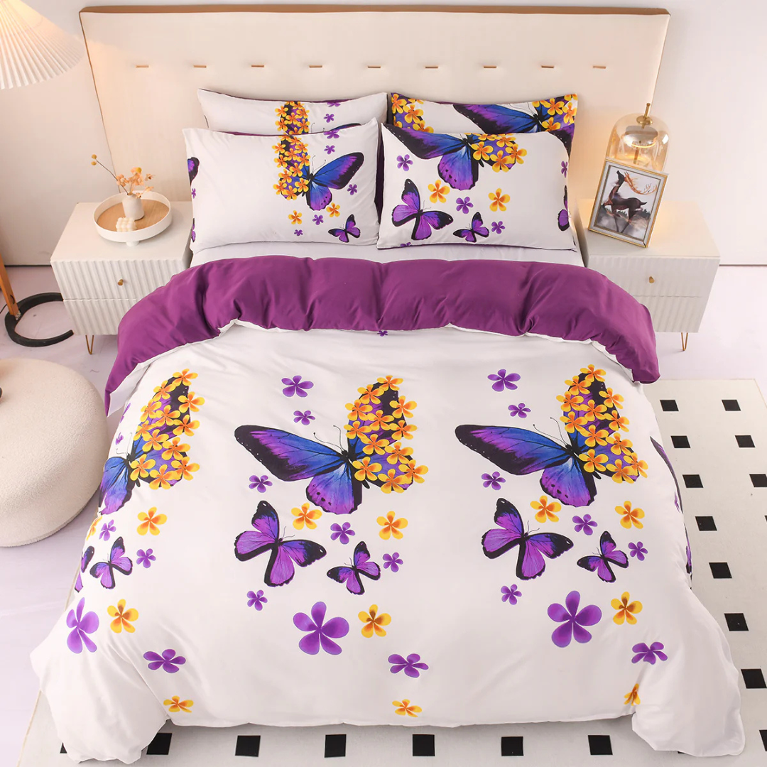 Housse de Couette Rayée Moderne en Polyester