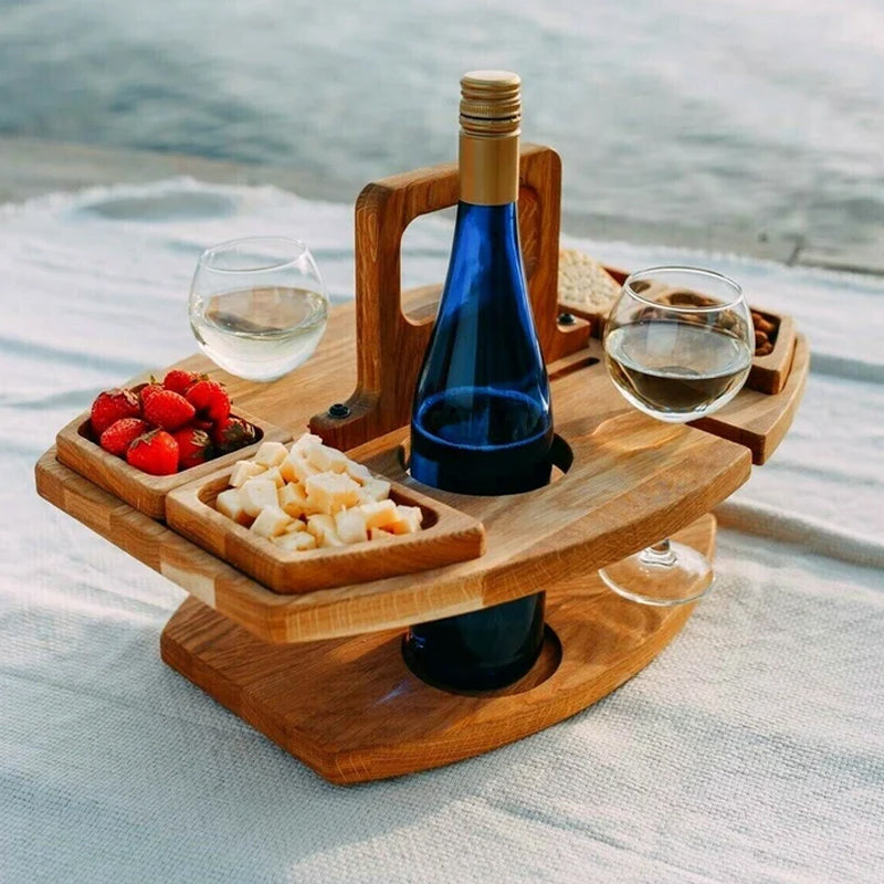Table à Vin Pliable en Bois pour Extérieur et Réunions Amicales - Foivo