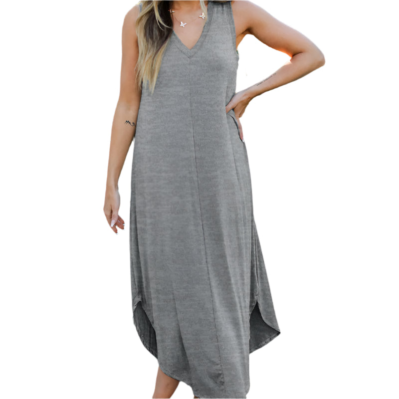 Robe Été Sans Manches Décolleté Profond