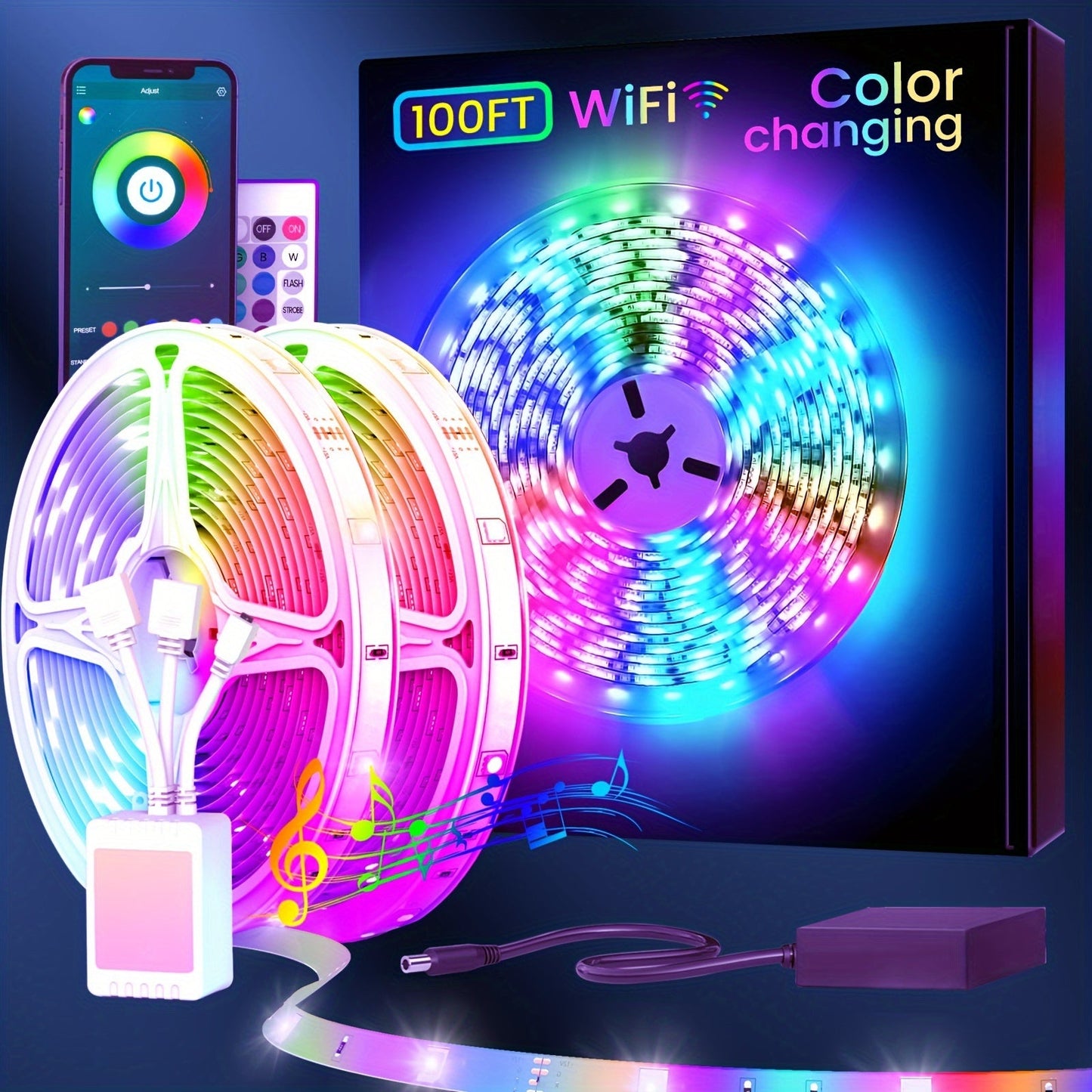 Bandeau LED Couleur Variable avec Contrôle Téléphone