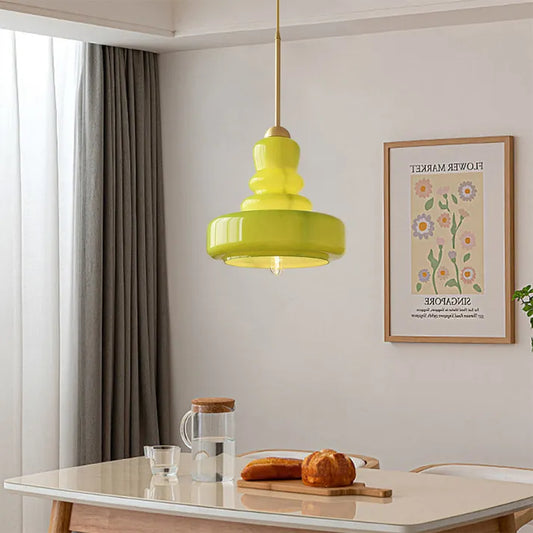 Lampe Suspendue Design Rétro en Verre - Élégante avec Accents Métal - Foivo