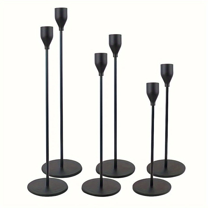 Candelabres Élégants Noir Or pour Mariage ou Fête