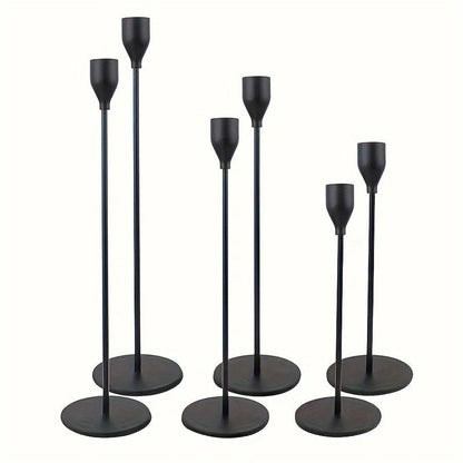 Candelabres Élégants Noir Or pour Mariage ou Fête