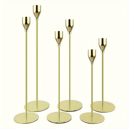 Candelabres Élégants Noir Or pour Mariage ou Fête