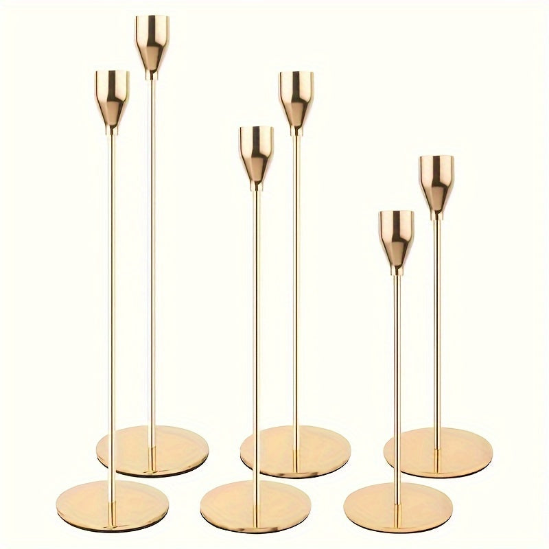 Candelabres Élégants Noir Or pour Mariage ou Fête