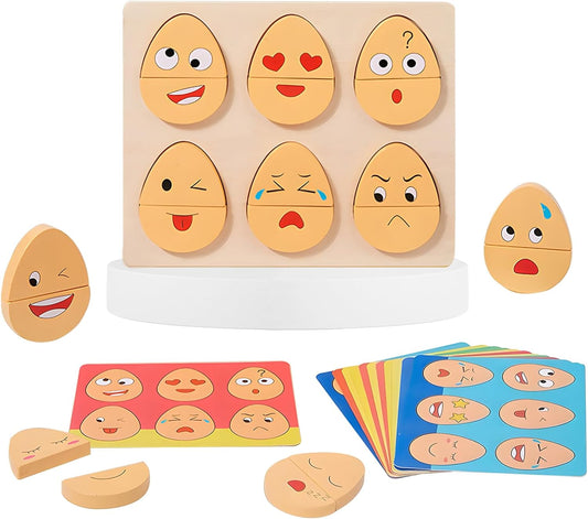Jeux d'Émotion En Bois - Œufs Éducatifs pour Enfants - BlxckFR