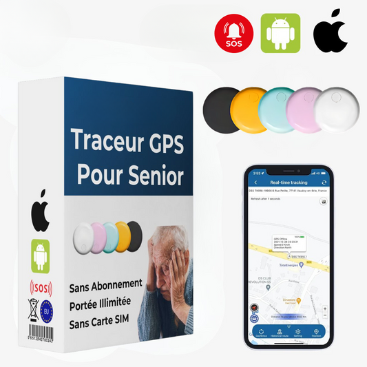 Traceur GPS Élégant - Localisation Précise Sans Contrat - Compatible Android et iOS - blxckfr