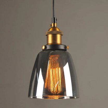 Lampe Suspendue Rétro en Verre et Métal, Style Industriel Chic