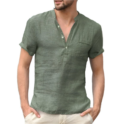 Chemise Homme Été Légère Col en V