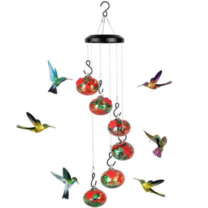 Nourrisseur à colibri en verre décoratif avec abri anti-vent