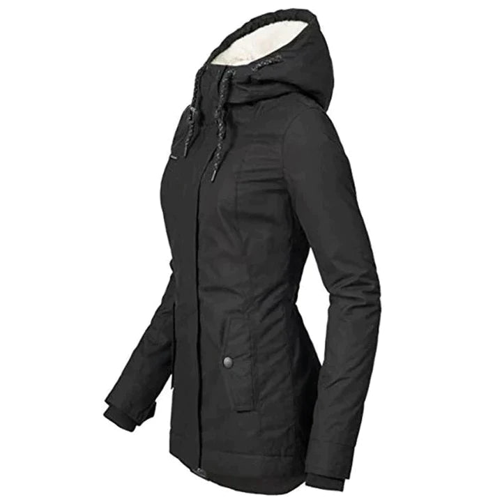 Manteau d'hiver féminin chaud et élégant avec capuche - BlxckFR