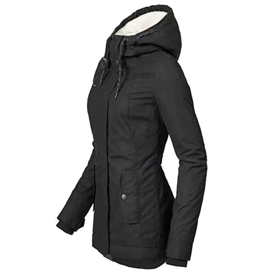 Manteau d'hiver féminin chaud et élégant avec capuche - BlxckFR